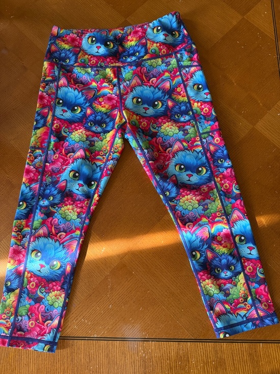 Constantly Varied Gear Pants - Constantly Varied Gear Women’s Multicolor Blue Cat Print Leggings